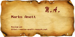 Marks Anett névjegykártya